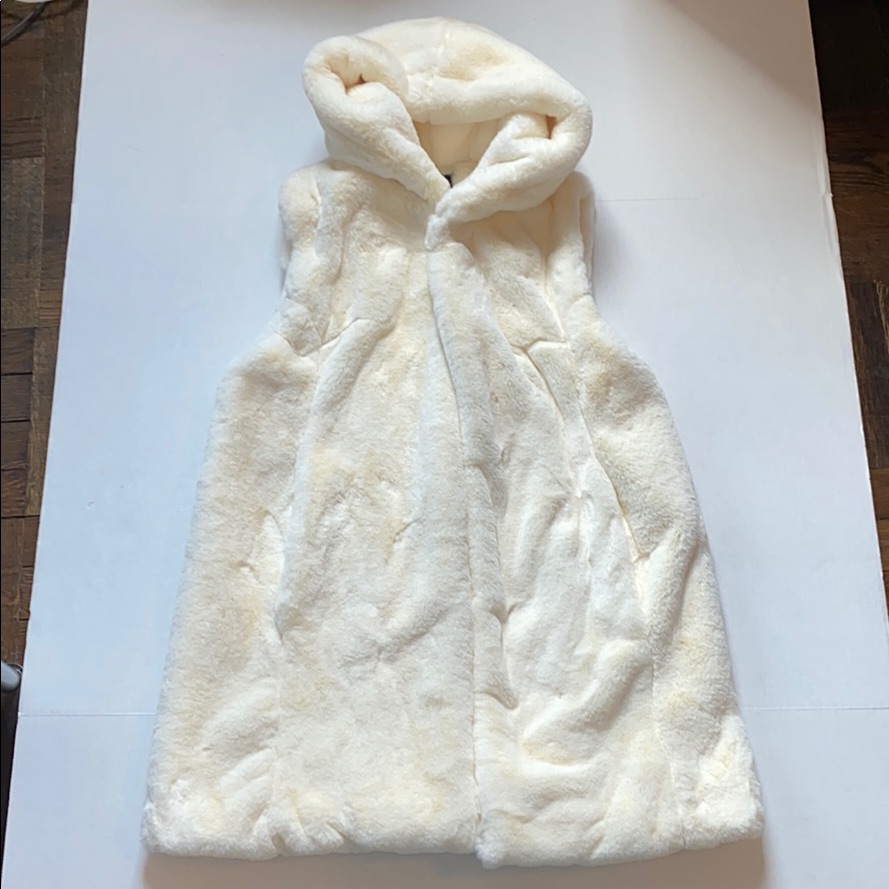 Long Faux Fur, Teddy Vest, Cream, Forever 21, S
